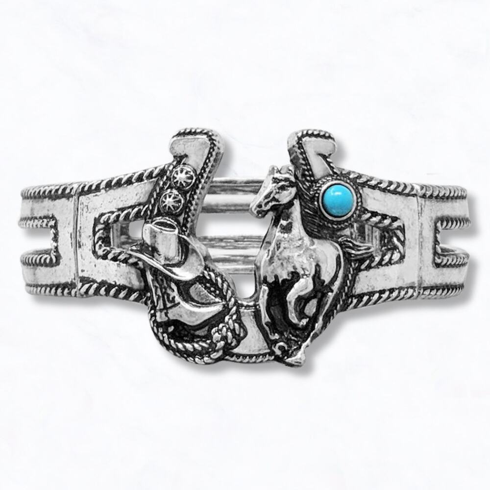 Western Horseshoe Stretch Bracelet Vintage Look